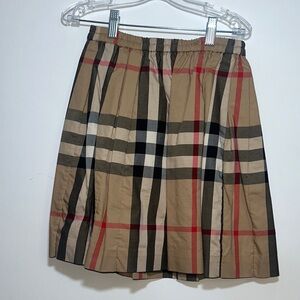 Burberry Beige and Red Plaid Kids Skirt